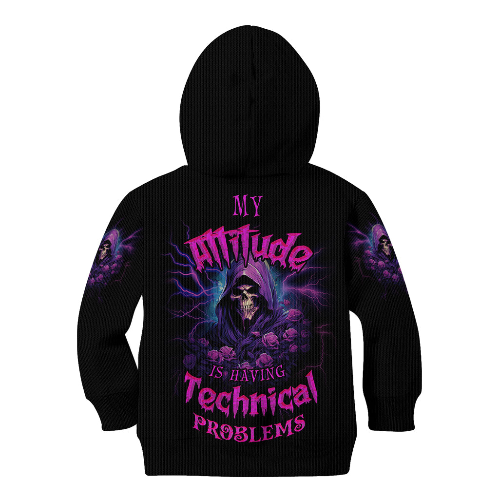 My Attitude Is Having Technical Problems Kid Hoodie - Wonder Print Shop