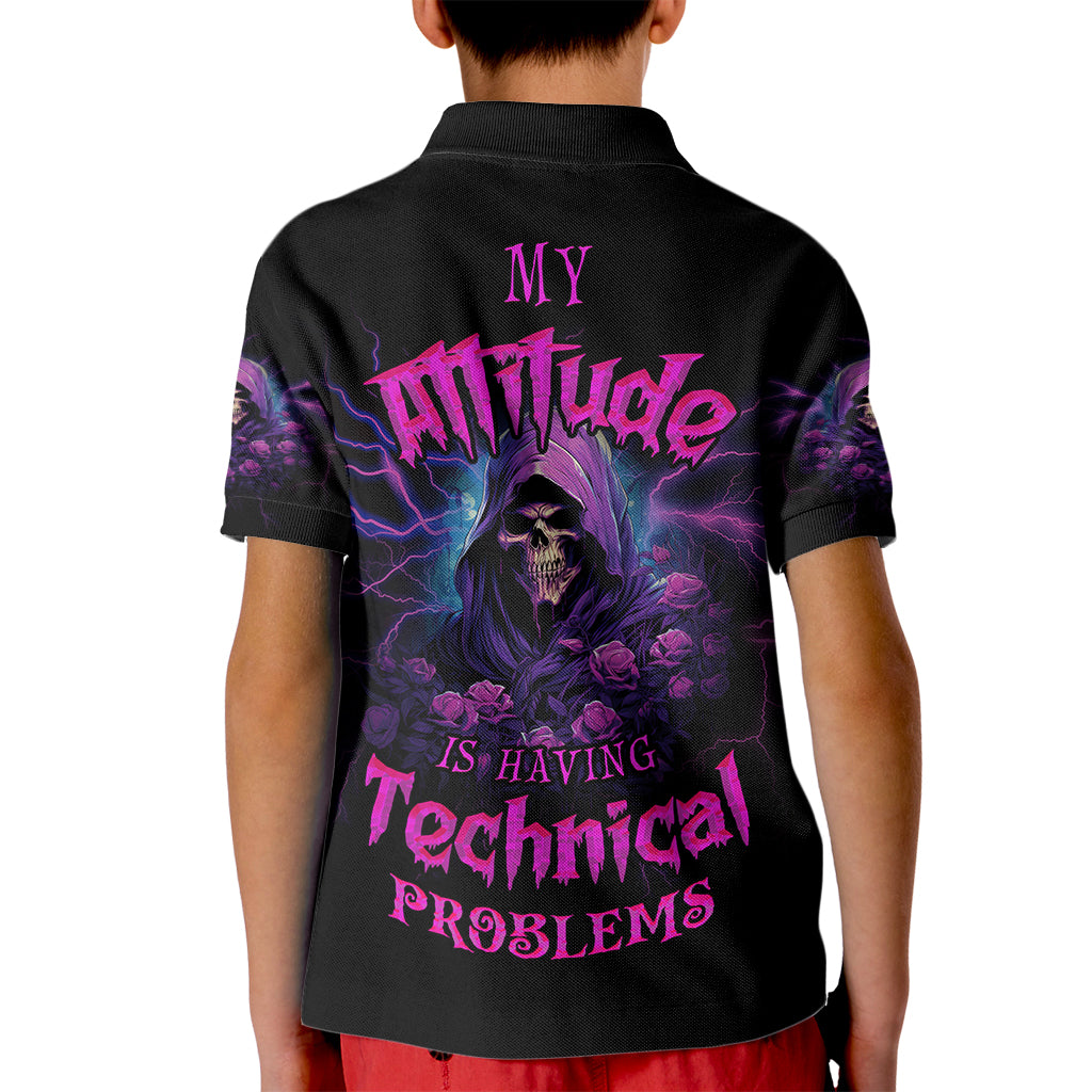 My Attitude Is Having Technical Problems Kid Polo Shirt - Wonder Print Shop