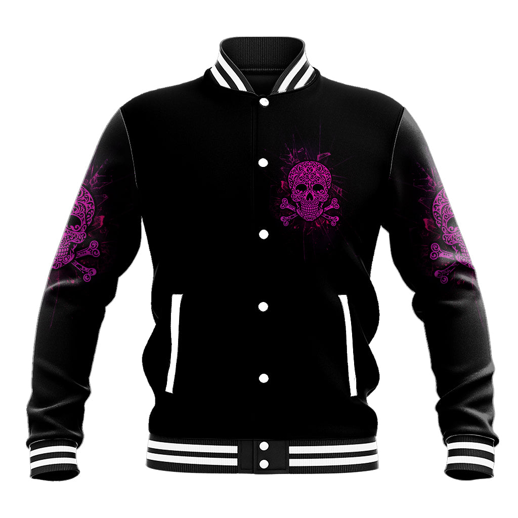 Can You See The F You Skull Rose Baseball Jacket - Wonder Print Shop
