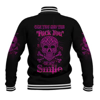 Can You See The F You Skull Rose Baseball Jacket - Wonder Print Shop