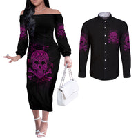 can-you-see-the-f-you-skull-rose-couples-matching-off-the-shoulder-long-sleeve-dress-and-long-sleeve-button-shirt