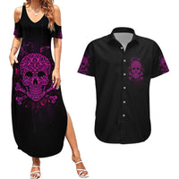 Can You See The F You Skull Rose Couples Matching Summer Maxi Dress and Hawaiian Shirt - Wonder Print Shop