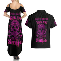 Can You See The F You Skull Rose Couples Matching Summer Maxi Dress and Hawaiian Shirt - Wonder Print Shop