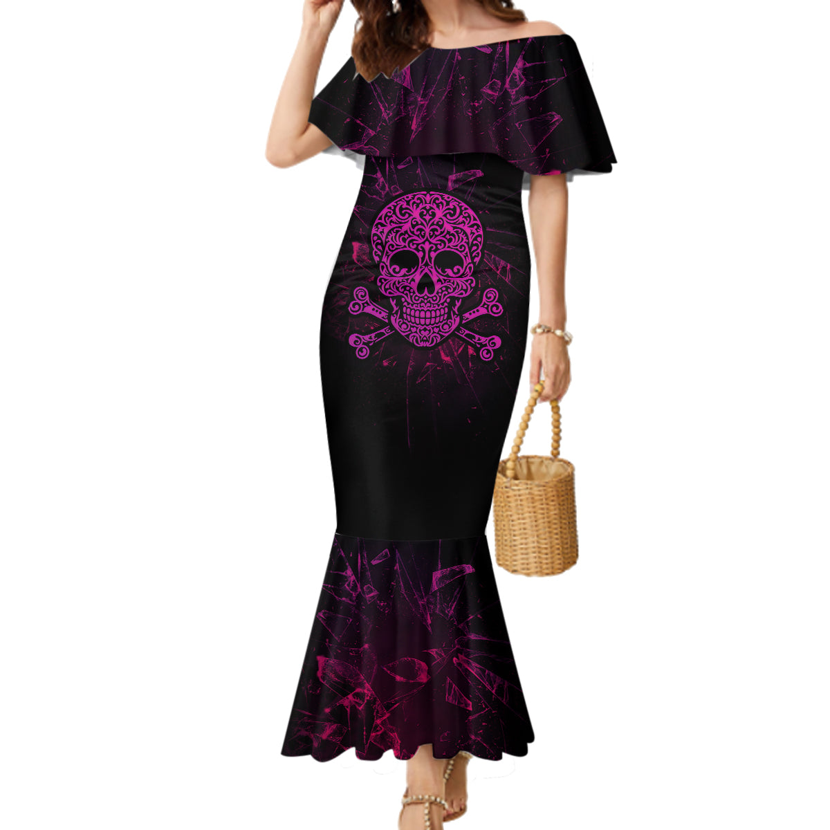 Can You See The F You Skull Rose Family Matching Mermaid Dress and Hawaiian Shirt - Wonder Print Shop