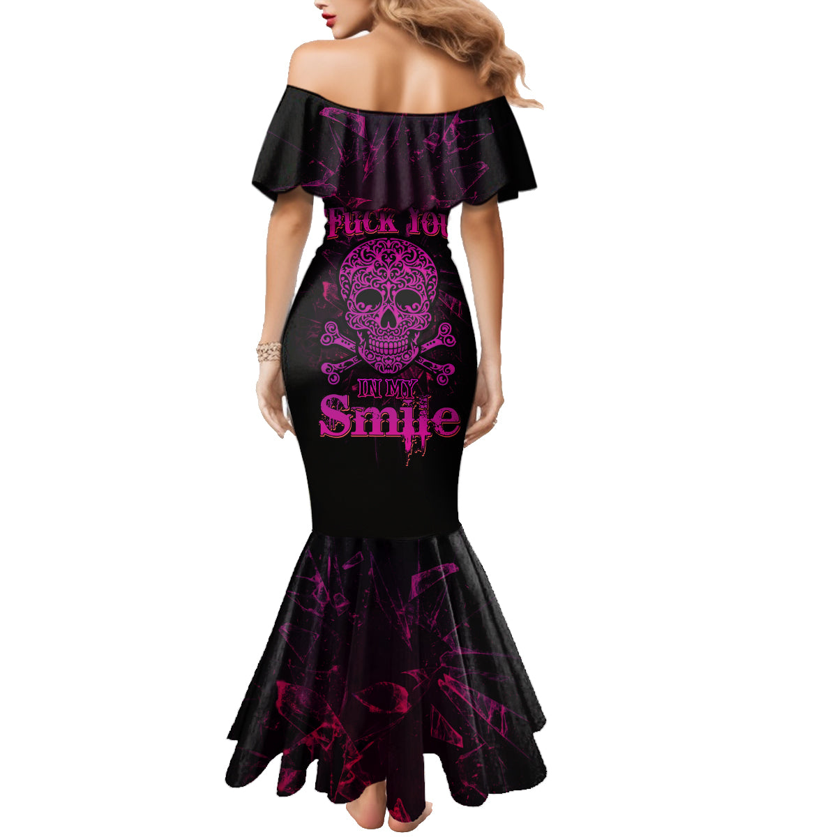 Can You See The F You Skull Rose Family Matching Mermaid Dress and Hawaiian Shirt - Wonder Print Shop