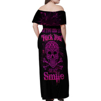 Can You See The F You Skull Rose Family Matching Off Shoulder Maxi Dress and Hawaiian Shirt - Wonder Print Shop