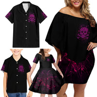 Can You See The F You Skull Rose Family Matching Off Shoulder Short Dress and Hawaiian Shirt - Wonder Print Shop