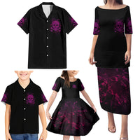 Can You See The F You Skull Rose Family Matching Puletasi Dress and Hawaiian Shirt - Wonder Print Shop