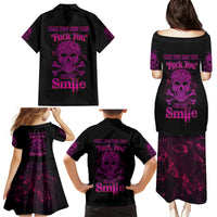 Can You See The F You Skull Rose Family Matching Puletasi Dress and Hawaiian Shirt - Wonder Print Shop
