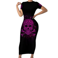 Can You See The F You Skull Rose Family Matching Short Sleeve Bodycon Dress and Hawaiian Shirt - Wonder Print Shop