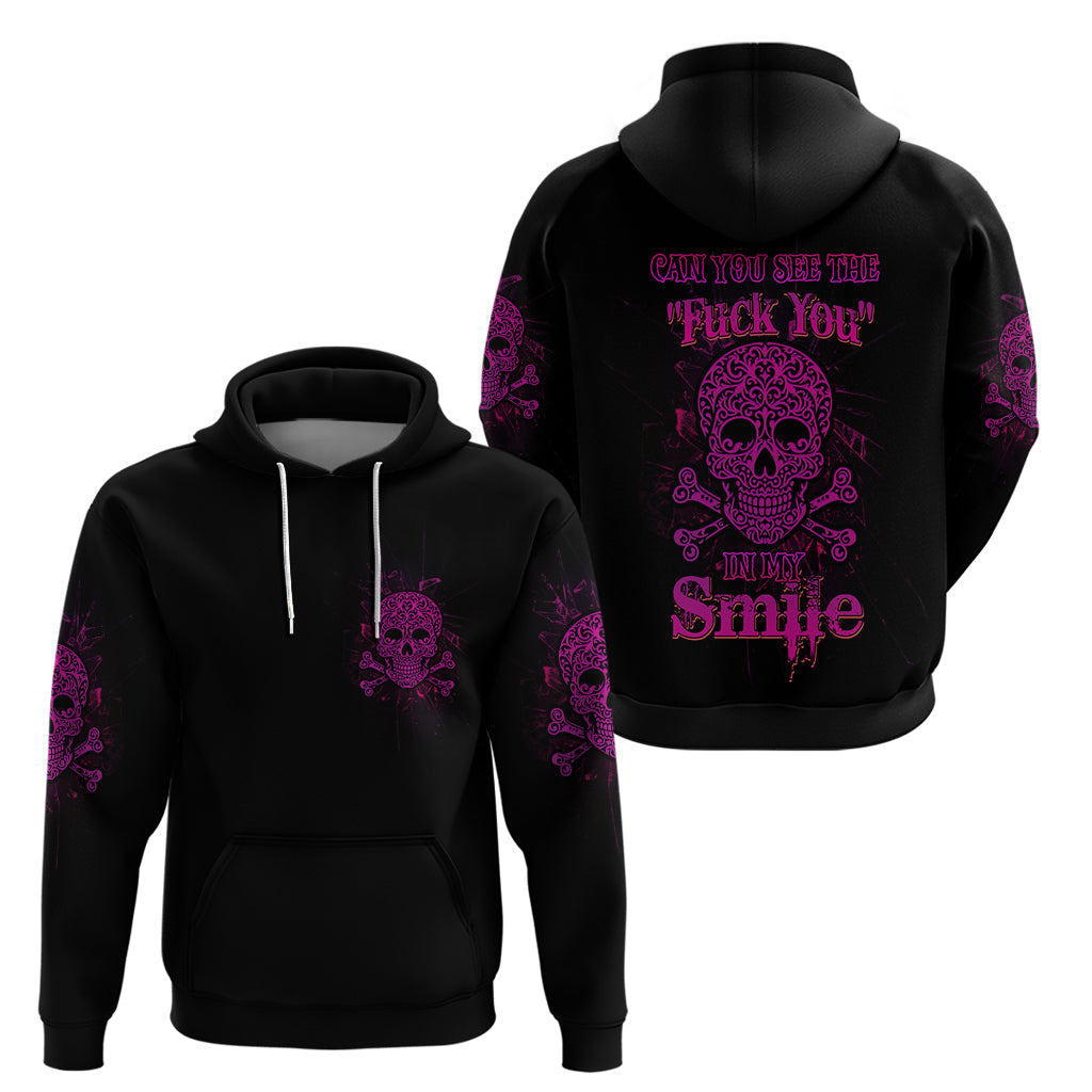 Can You See The F You Skull Rose Hoodie - Wonder Print Shop