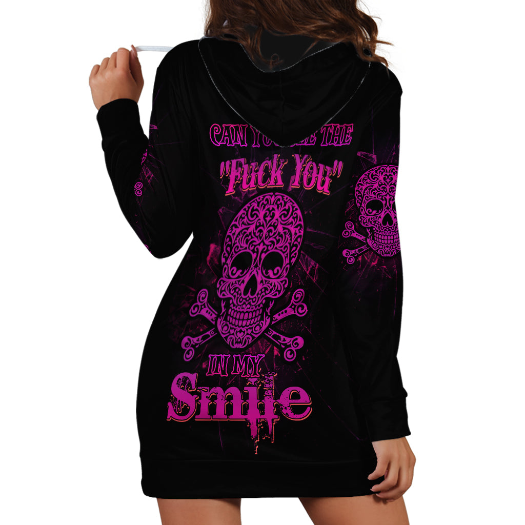 Can You See The F You Skull Rose Hoodie Dress - Wonder Print Shop