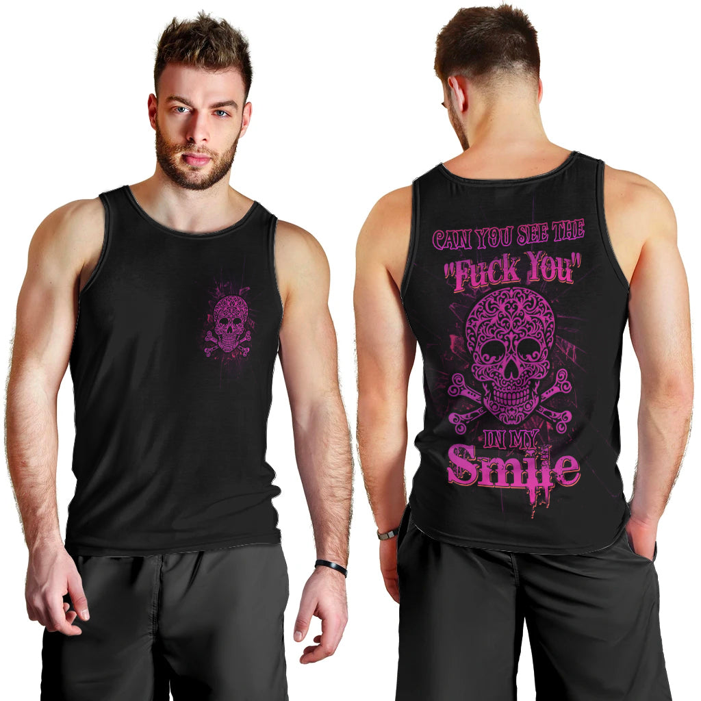 Can You See The F You Skull Rose Men Tank Top - Wonder Print Shop