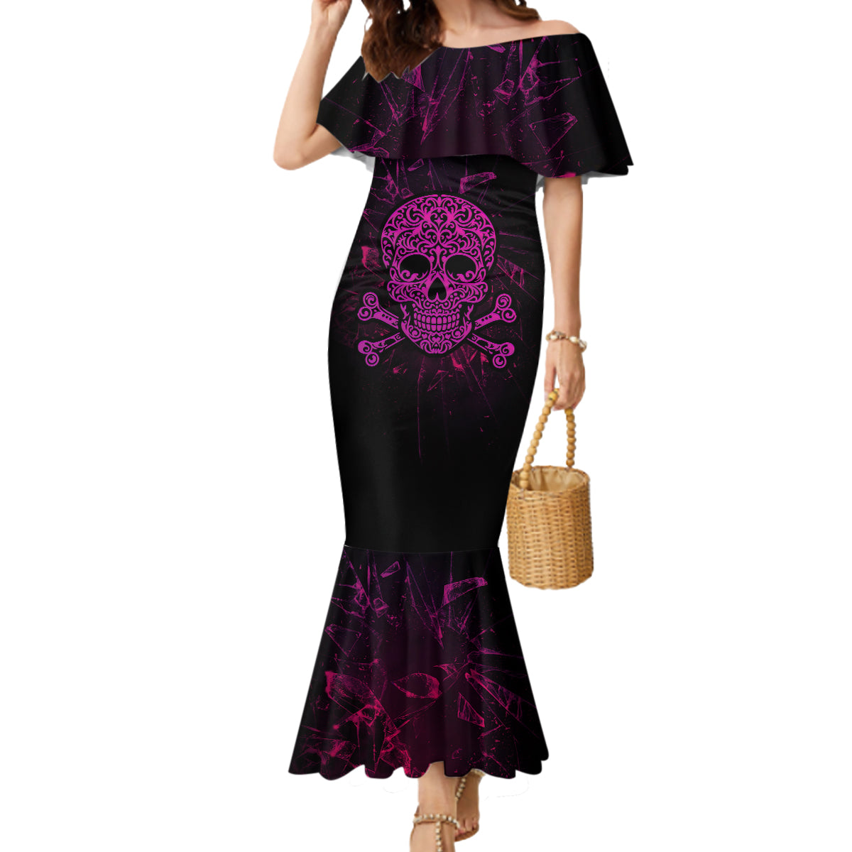 Can You See The F You Skull Rose Mermaid Dress - Wonder Print Shop