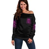 Can You See The F You Skull Rose Off Shoulder Sweater - Wonder Print Shop