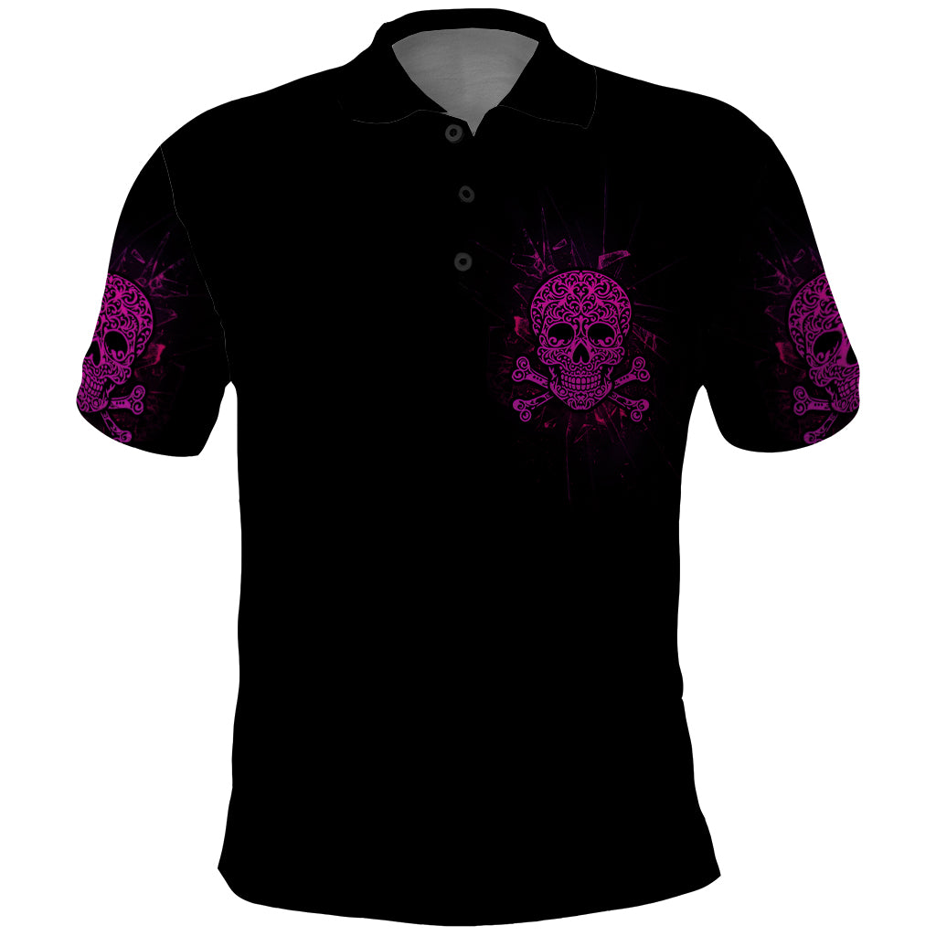 Can You See The F You Skull Rose Polo Shirt - Wonder Print Shop