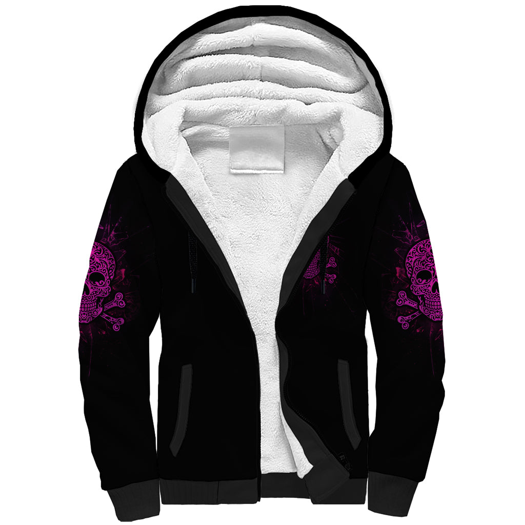 Can You See The F You Skull Rose Sherpa Hoodie - Wonder Print Shop