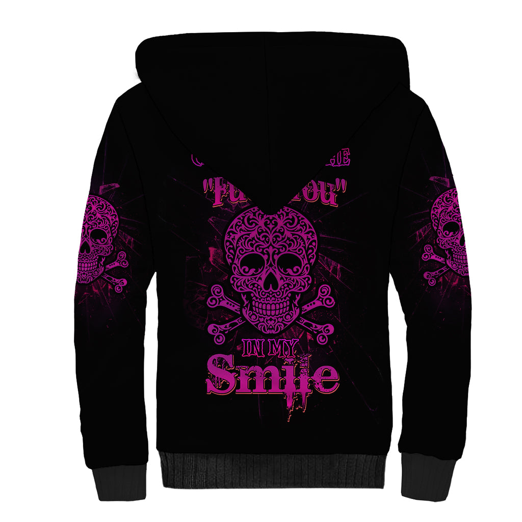 Can You See The F You Skull Rose Sherpa Hoodie - Wonder Print Shop