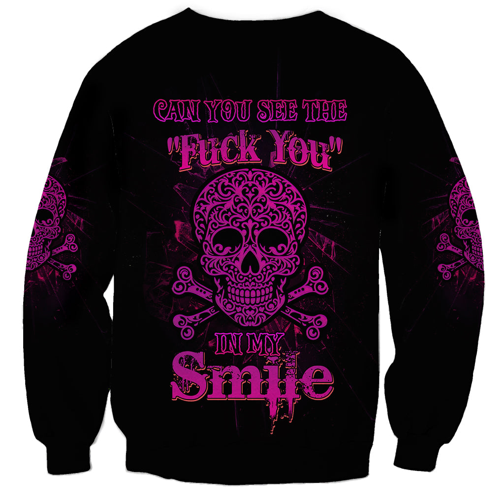 Can You See The F You Skull Rose Sweatshirt - Wonder Print Shop