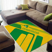 Comoros Flag Area Rug with Green and Yellow Design and National Emblem
