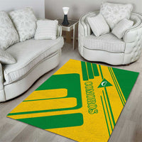 Comoros Flag Area Rug with Green and Yellow Design and National Emblem