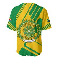 Comoros Flag Baseball Jersey with Green and Yellow Design and National Emblem