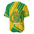 Comoros Flag Baseball Jersey with Green and Yellow Design and National Emblem