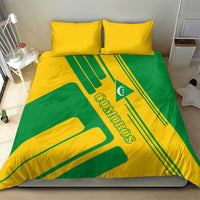 Comoros Flag Bedding Set with Green and Yellow Design and National Emblem