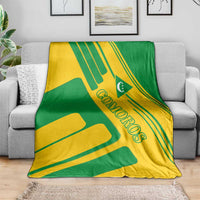 Comoros Flag Blanket with Green and Yellow Design and National Emblem
