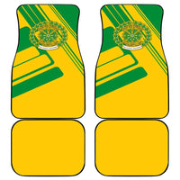 Comoros Flag Car Mats with Green and Yellow Design and National Emblem