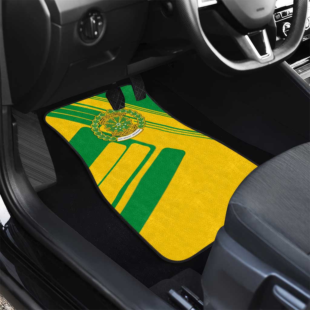Comoros Flag Car Mats with Green and Yellow Design and National Emblem