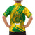 Comoros Flag Family Matching Mermaid Dress and Hawaiian Shirt with Green and Yellow Design and National Emblem
