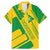 Comoros Flag Family Matching Mermaid Dress and Hawaiian Shirt with Green and Yellow Design and National Emblem