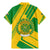 Comoros Flag Family Matching Mermaid Dress and Hawaiian Shirt with Green and Yellow Design and National Emblem