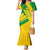 Comoros Flag Family Matching Mermaid Dress and Hawaiian Shirt with Green and Yellow Design and National Emblem