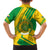Comoros Flag Family Matching Summer Maxi Dress and Hawaiian Shirt with Green and Yellow Design and National Emblem