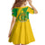 Comoros Flag Family Matching Summer Maxi Dress and Hawaiian Shirt with Green and Yellow Design and National Emblem
