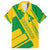 Comoros Flag Family Matching Summer Maxi Dress and Hawaiian Shirt with Green and Yellow Design and National Emblem