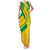 Comoros Flag Family Matching Tank Maxi Dress and Hawaiian Shirt with Green and Yellow Design and National Emblem