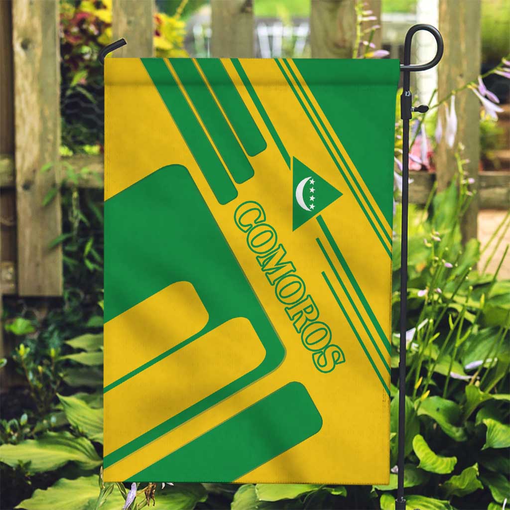 Comoros Flag Garden Flag with Green and Yellow Design and National Emblem