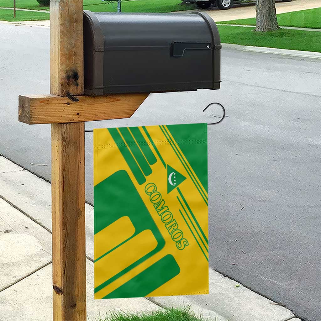 Comoros Flag Garden Flag with Green and Yellow Design and National Emblem