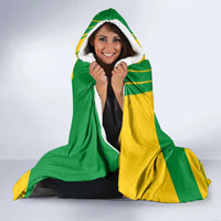 Comoros Flag Hooded Blanket with Green and Yellow Design and National Emblem
