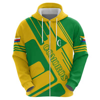Comoros Flag Hoodie with Green and Yellow Design and National Emblem