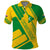 Comoros Flag Polo Shirt with Green and Yellow Design and National Emblem