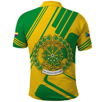 Comoros Flag Polo Shirt with Green and Yellow Design and National Emblem