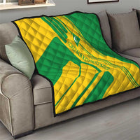 Comoros Flag Quilt with Green and Yellow Design and National Emblem