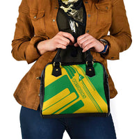 Comoros Flag Shoulder Handbag with Green and Yellow Design and National Emblem