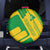 Comoros Flag Spare Tire Cover with Green and Yellow Design and National Emblem