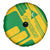 Comoros Flag Spare Tire Cover with Green and Yellow Design and National Emblem