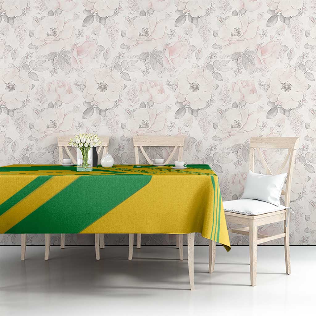 Comoros Flag Tablecloth with Green and Yellow Design and National Emblem